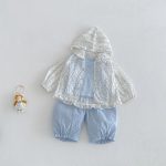 【73-110cm】カーディガン 小花柄 可愛い フード付き - 画像 (15)