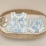 【73-110cm】セットアップ ベビー 女の子 花柄 フリルデザイン - 画像 (4)