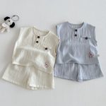【73-110cm】セットアップ ペット柄 ノースリーブ 着心地良い 子供服 - 画像 (10)