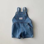 【73-120cm】サロペット デニム ショートパンツ - 画像 (7)