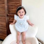 【66-90cm】ロンパース＆シャツブルーチェック