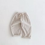 【73-120cm】ロングパンツ ストライプ柄 リネン コットン - 画像 (8)