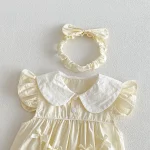 【66-140cm】 ロンパース or ワンピース ベビー フリル袖 リボン付き - 画像 (18)