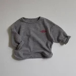 【73-100cm】ベビー 英字プリント ナチュラル 長袖Tシャツ - 画像 (4)