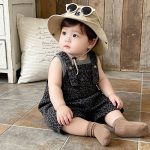 【73-100cm】セットアップ ヒョウ柄 サロペット＆シャツ 可愛い - 画像 (8)