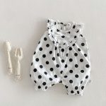 【66-90cm】ロンパース ノースリーブ ドット 可愛い ベビー服 - 画像 (3)