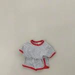 【80-130cm】セットアップ ベビー 男女兼用 ボーダー カジュアル - 画像 (5)