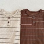 【66-100cm】セットアップ ベビー 韓国風 ボーダーワッフル - 画像 (7)