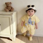 【66-100cm】ロンパース キイロ アイス クリーム 可愛い ベビー服