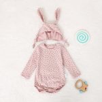 【66-90cm】ロンパース＆帽子 ウサギ 星柄 可愛い 肌触り良い ベビー服 - 画像 (9)