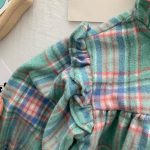【66-100cm】シャツ チェック柄 コントラストカラー 可愛い トップス - 画像 (10)
