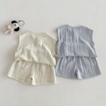 【73-110cm】セットアップ ペット柄 ノースリーブ 着心地良い 子供服 - 画像 (12)