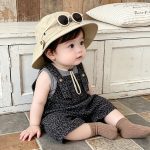 【73-100cm】セットアップ ヒョウ柄 サロペット＆シャツ 可愛い - 画像 (6)