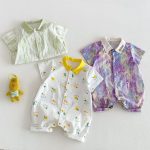 【66-90cm】オールインワン 総柄アート 可愛い ベビー服 - 画像 (8)