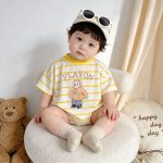 【66-100cm】ロンパース クマ ボーダー 赤ちゃん服 - 画像 (4)
