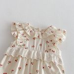 【66-90cm】オールインワン チェリー柄 フリル 可愛い ベビー服 - 画像 (10)