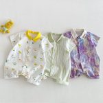 【66-90cm】オールインワン 総柄アート 可愛い ベビー服 - 画像 (3)