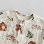 【66-100cm】ロンパース ベビー 動物柄 リネン - 画像 (9)