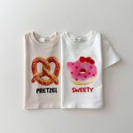 【90-150cm】半袖Tシャツ 韓国風 フードプリント 可愛い