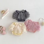 【73-100cm】チュール ショートパンツ ベビー 女の子 リボン フリル - 画像 (2)