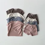 【73-120cm】セットアップ ベビー 無地 ナチュラル - 画像 (2)