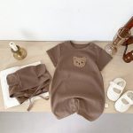 【66-90cm】ロンパース 半袖くま ワッペン ワッフル ベビー服 - 画像 (12)