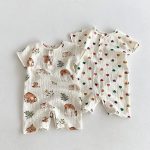 【66-100cm】ロンパース ベビー 動物柄 リネン - 画像 (5)
