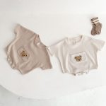 【66-90cm】ロンパース クマ柄 ポケット付き 半袖 ベビー服 - 画像 (8)