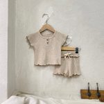 【73-100cm】ルームウェア セット ワッフル生地 着心地良い - 画像 (10)