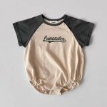 【66-90cm】ロンパース ベビー 半袖 英字プリント - 画像 (9)