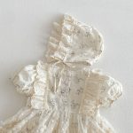 【66-90cm】ロンパース レース フラワー ベビー服 - 画像 (11)