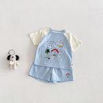 【73-120cm】セットアップ カラーバリ カートゥーン 可愛い ベビー服 - 画像 (4)