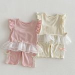 【73-110cm】シャツorパンツ フリル メッシュ  シンプル 可愛い 女の子 - 画像 (6)