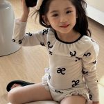 【100-140cm】水着 INS映え 韓国風 フリル リボン柄 - 画像 (13)