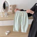 【73-120cm】ロングパンツ ストライプ柄 リネン コットン - 画像 (14)