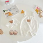 【66-100cm】サロペット＆帽子 クマ柄 可愛い ベビー服 - 画像 (7)