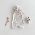 【66-90cm】ロンパース ストライプ ノースリーブ ベビー服 - 画像 (3)