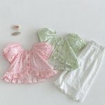 【73-120cm】トップス パフスリーブ ストライプ 可愛い おしゃれ 女の子 - 画像 (6)