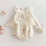 【66-110cm】ロンパースorワンピースフリル蝶結び柄 姉妹服 - 画像 (7)