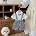 【80-120cm】セットアップ ベビー 男の子 トップス & サロペット リボン - 画像 (4)