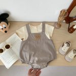 【66-90cm】セットアップ 熊さん 可愛い サロペット＆Ｔシャツ - 画像 (10)