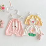 【66-90cm】サロペット フラワー柄 可愛い 赤ちゃん服 - 画像 (8)