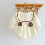 【66-90cm】ロンパース クマ柄 セーラー風 シンプル 着心地良い ベビー服 - 画像 (11)
