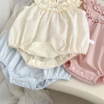 【66-90cm】ロンパース ベビー 女の子 フリルデザイン ノースリーブ - 画像 (11)