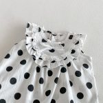 【66-90cm】ロンパース ノースリーブ ドット 可愛い ベビー服 - 画像 (6)