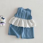 【予約販売】【73-120cm】セットアップ デニム ノースリーブ 着心地良い - 画像 (4)
