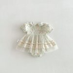 【66-90cm】ロンパース グリーン 花 プリンセス おしゃれ 女の子 - 画像 (5)