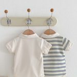 【66-90cm】ロンパース 半袖 ポロ襟 ロゴ入り シンプル 肌触り良い ベビー服 - 画像 (15)