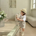 【73-100cm】サロペット ショートパンツ ベビー 韓国風 シンプル - 画像 (7)