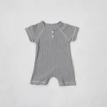 【66-90cm】ロンパース ベビー 半袖 前向き ボタン付き - 画像 (4)
